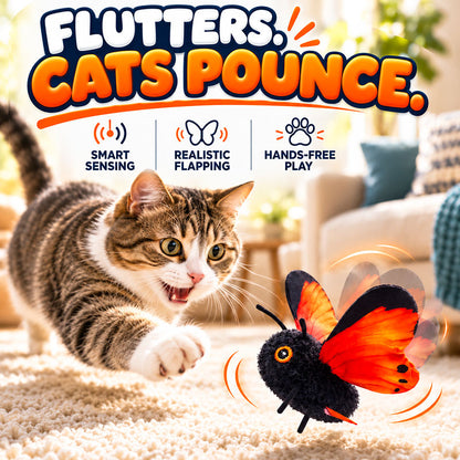 Ravunelo™ Smart Sensing Flapping Butterfly Cat Toy — Interactive & Type-C Rechargeable
