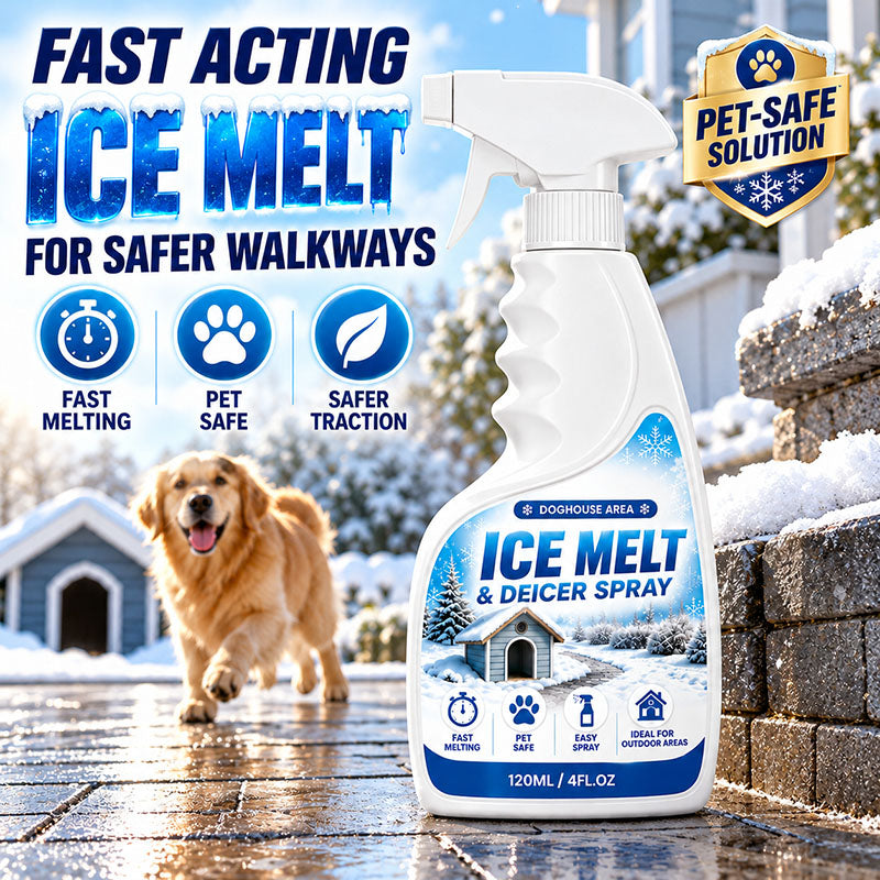 Instant Anti-Slip Ice & Frost Melter – 100% Paw-Safe Spray for Porch Steps & Decks