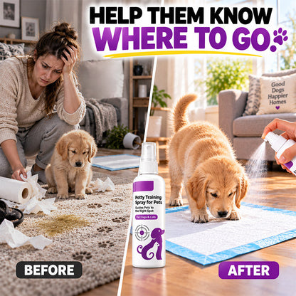 🥳HOT SALE🥳💞10K+ SOLD! Potty Training Spray ! Guides pets, safe & easy spray. Cleaner home – grab yours! ✅