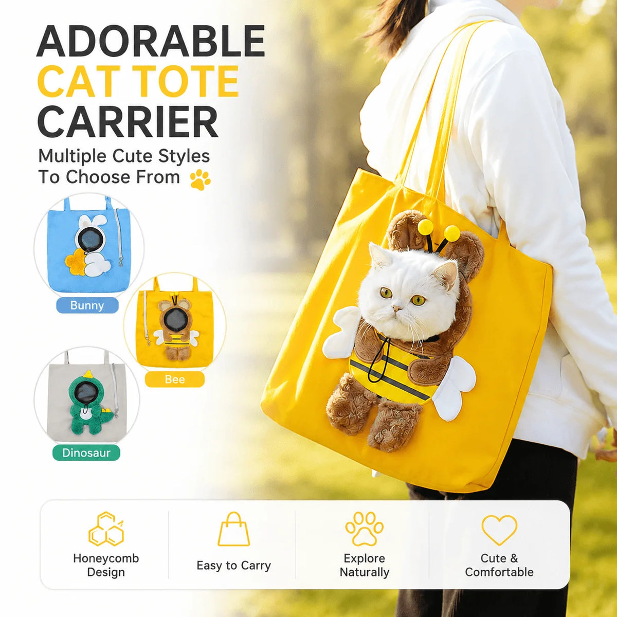 Pet Cat Carrier Tote