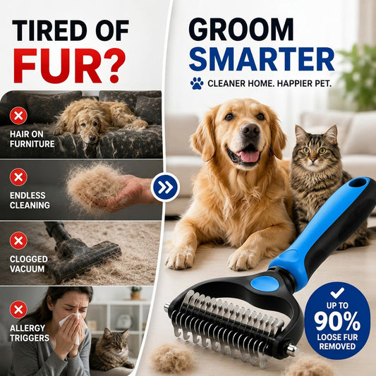 Ravunelo™ 2-in-1 Pet Dematting & Deshedding Brush