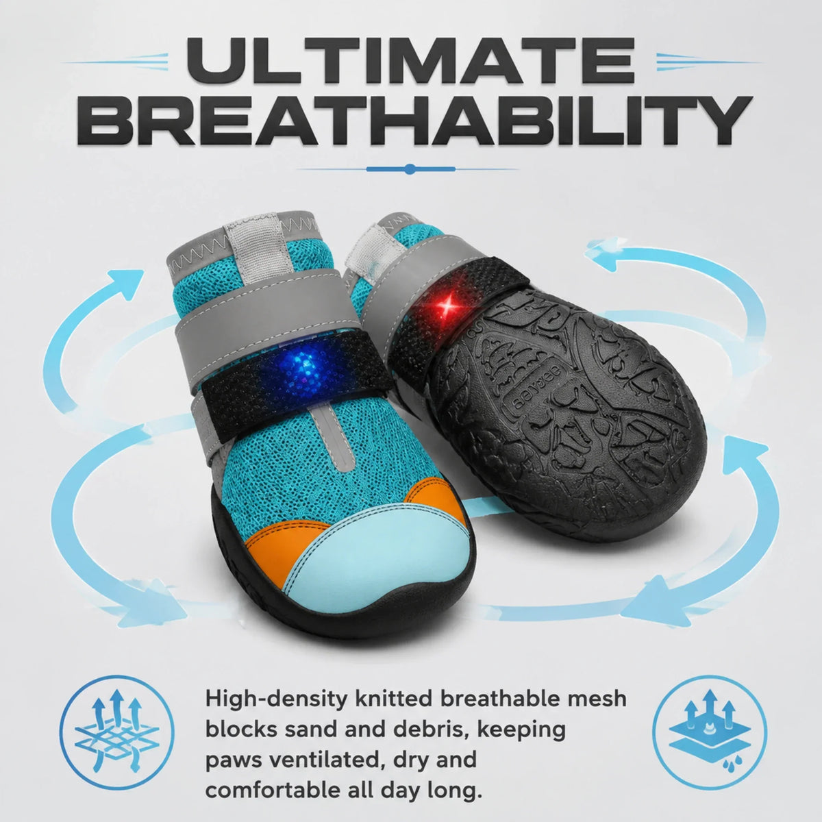 Ravunelo™ Breathable Mesh Dog Shoes with Luminous Soles