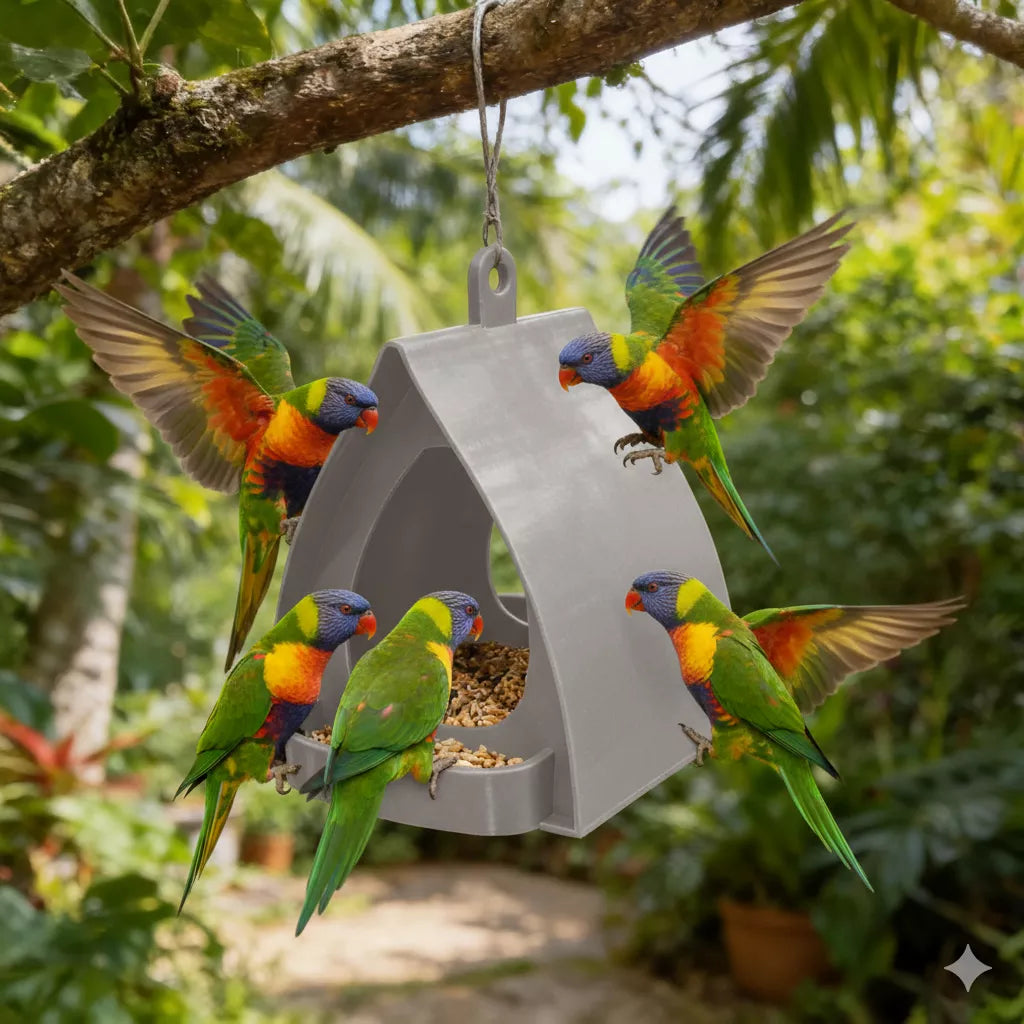 Ravunelo™ Hanging Garden Bird Feeder with Covered Roof