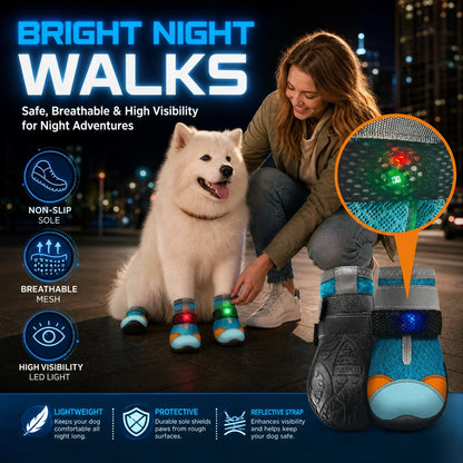 Ravunelo™ Breathable Mesh Dog Shoes with Luminous Soles