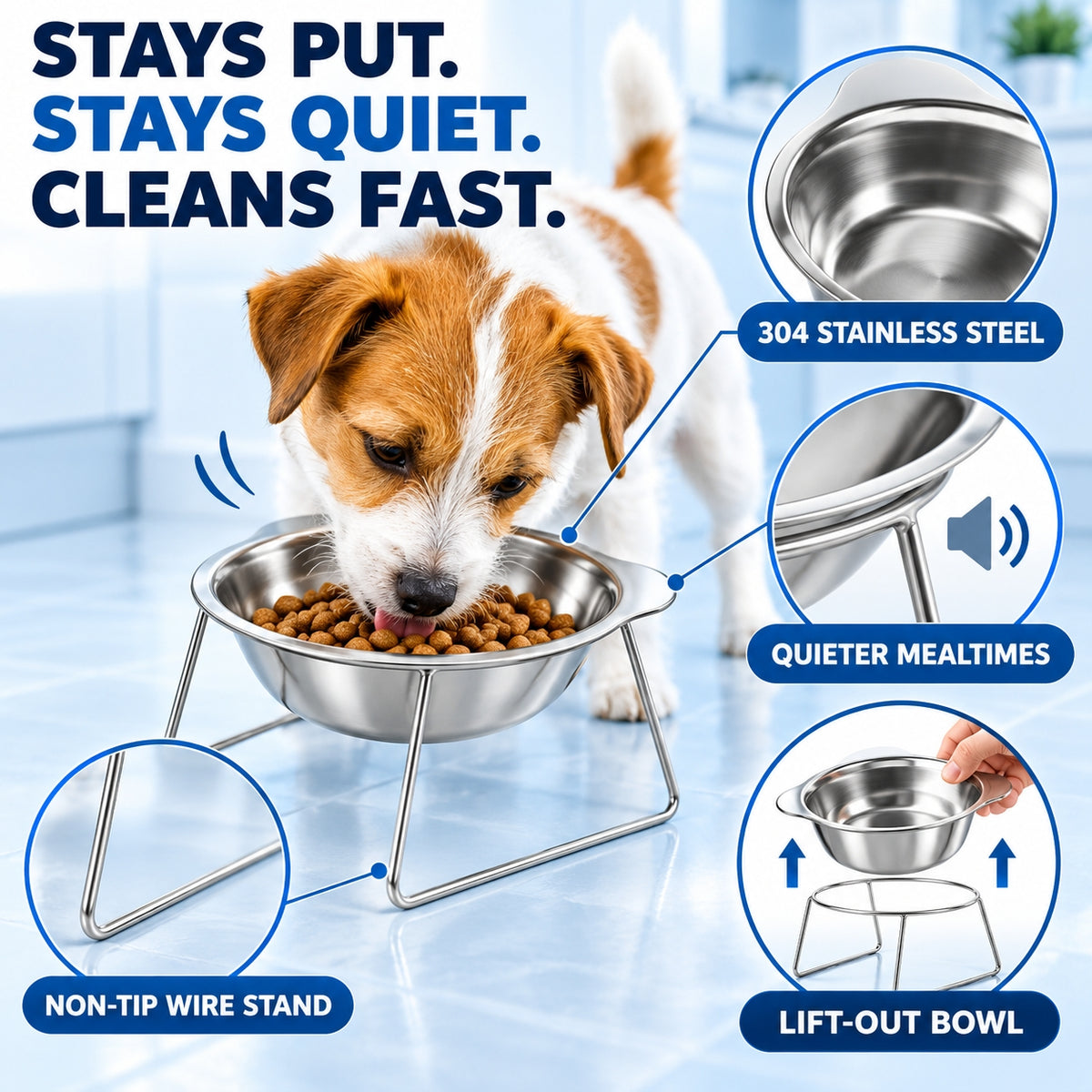 Ravunelo™ Neck-Friendly Elevated Pet Bowl