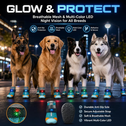 Ravunelo™ Breathable Mesh Dog Shoes with Luminous Soles