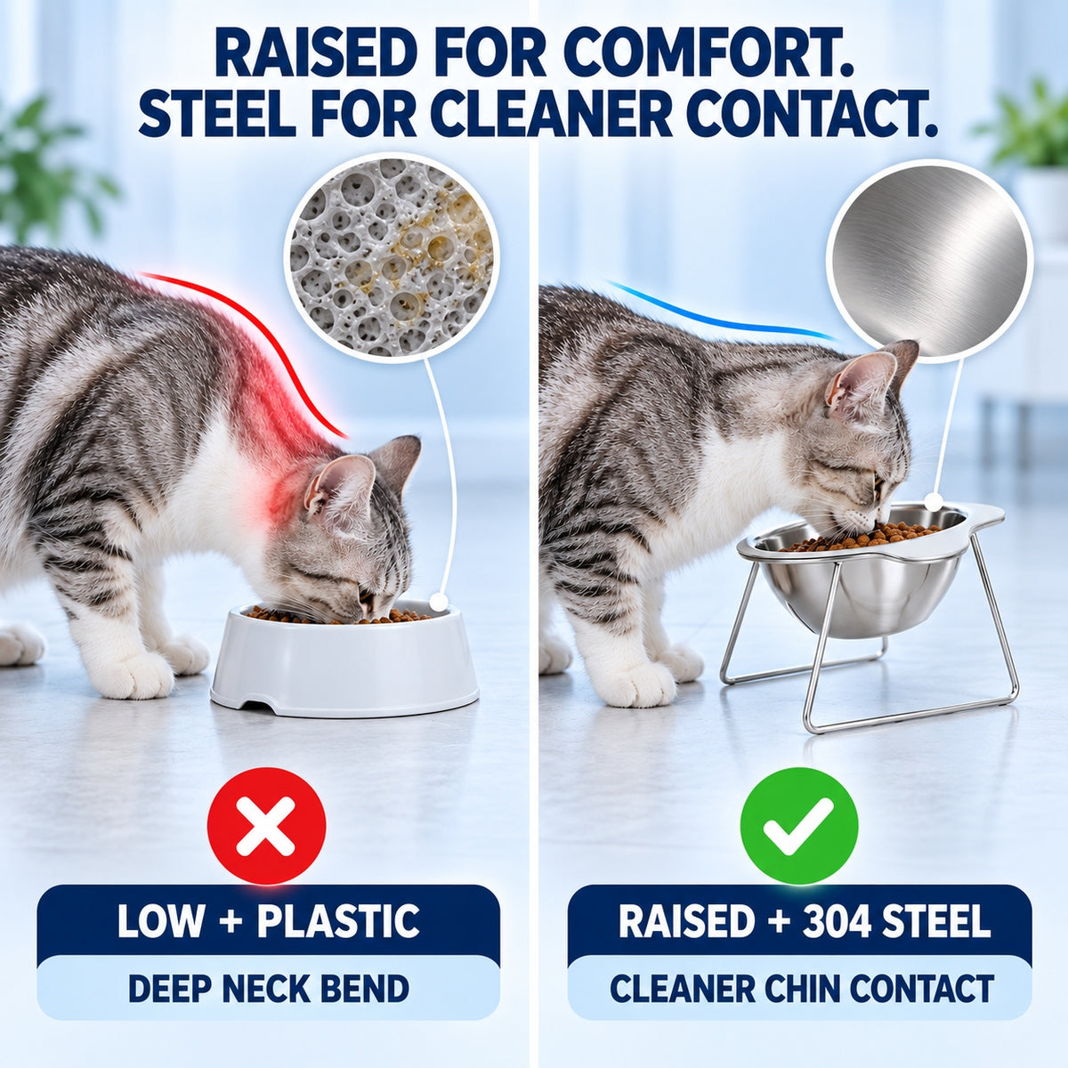 Ravunelo™ Neck-Friendly Elevated Pet Bowl
