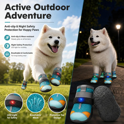 Ravunelo™ Breathable Mesh Dog Shoes with Luminous Soles