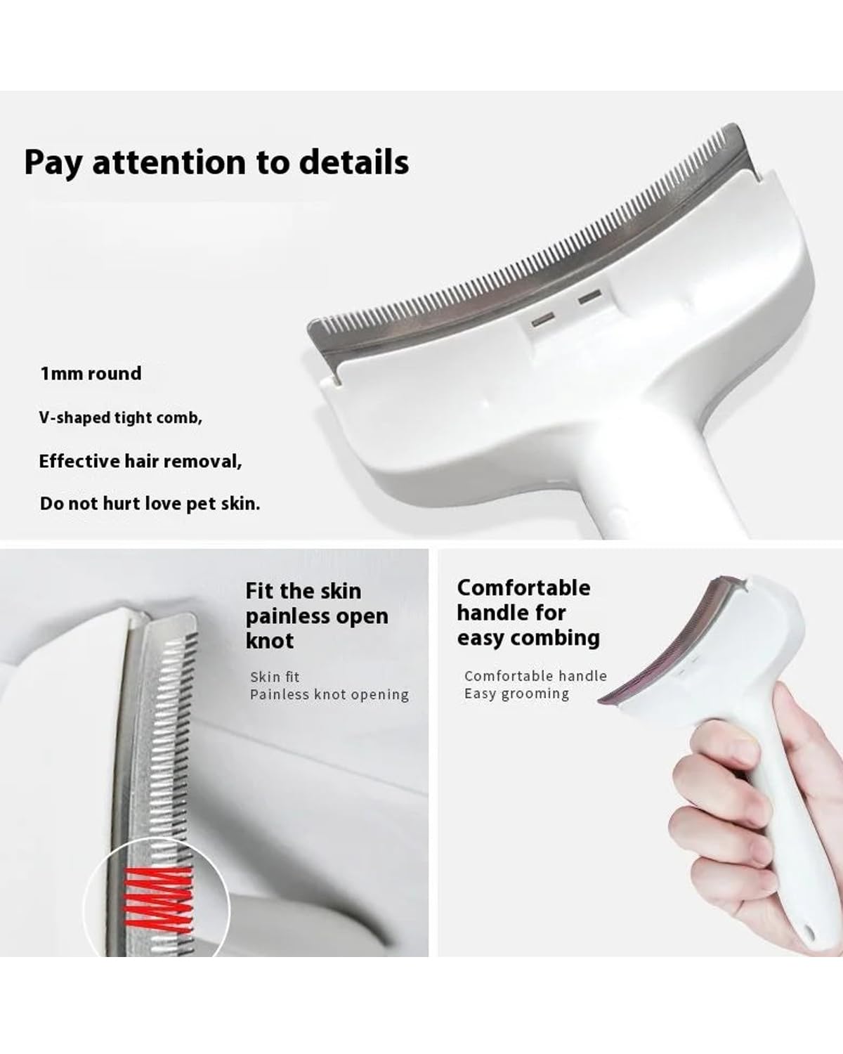 Ravunelo™ V-Tooth Deshedding Comb for Dogs & Cats