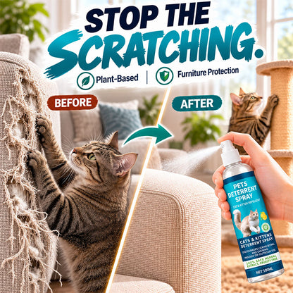 🌿🐱Herbal Pet Deterrent Spray – Stops scratching, safe for cats & kittens. Protect sofas & plants. 🌸✨