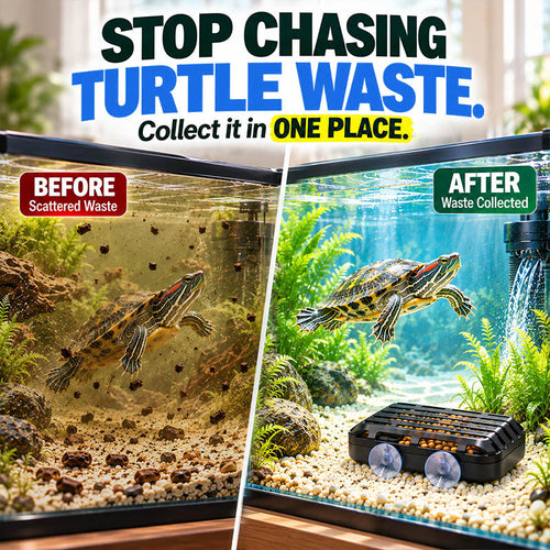 Ravunelo™ Turtle Tank Waste Collector – Catch Debris, Clean Up Faster