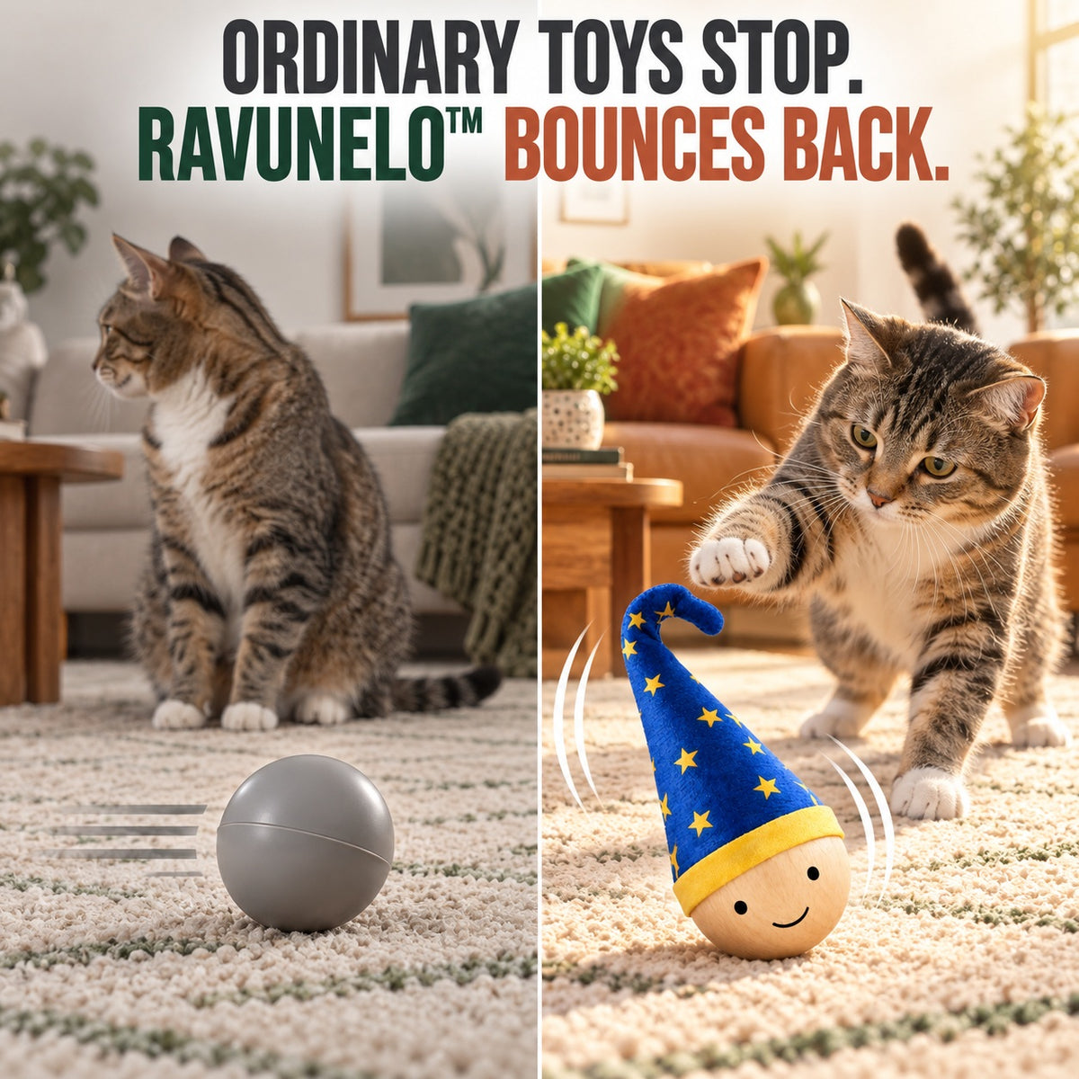 Ravunelo™ Self-Righting Wobble Cat Toy