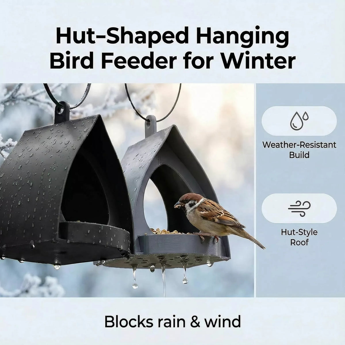 Ravunelo™ Hanging Garden Bird Feeder with Covered Roof