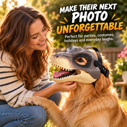 🦖 Turn Your Dog Into a Tiny Dinosaur – Funny Adjustable Pet Costume Mask