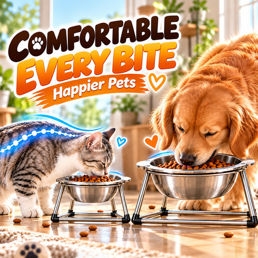 Ravunelo™ Neck-Friendly Elevated Pet Bowl