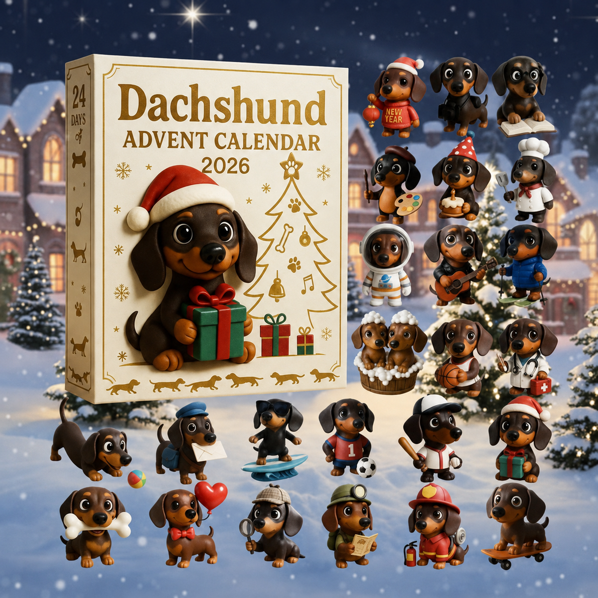 2026 Dachshund Advent Calendar — 24 Unique Ornaments. A New Pup Every Day. 🎄