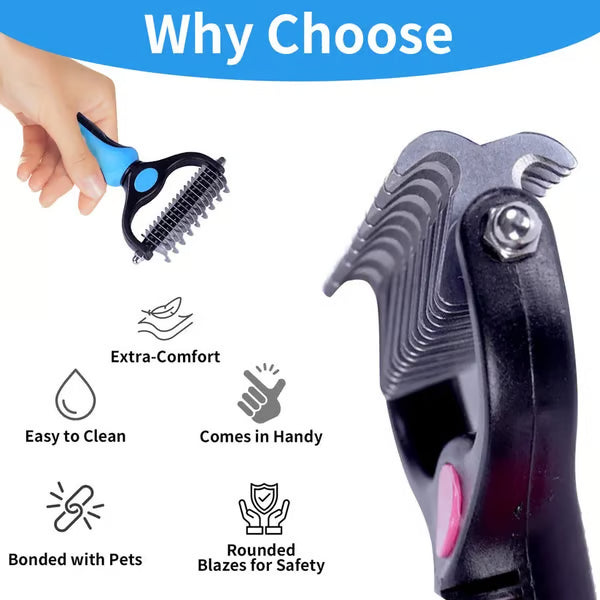 Ravunelo™ 2-in-1 Pet Dematting & Deshedding Brush