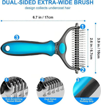 Ravunelo™ 2-in-1 Pet Dematting & Deshedding Brush