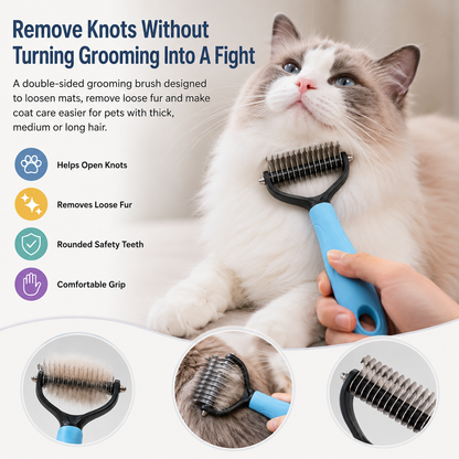 Ravunelo™ 2-in-1 Dematting & Deshedding Brush