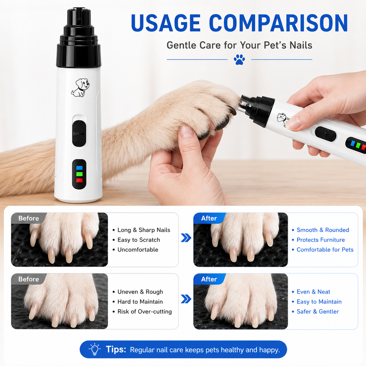 Ravunelo™ Quiet LED Pet Nail Grinder