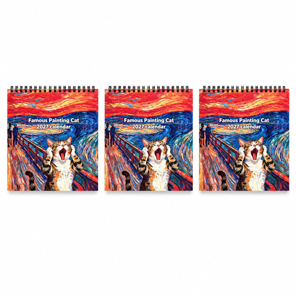 Ravunelo™ 2027 Funny Cat Art Calendar — 12 Months of Smiles (Offer)