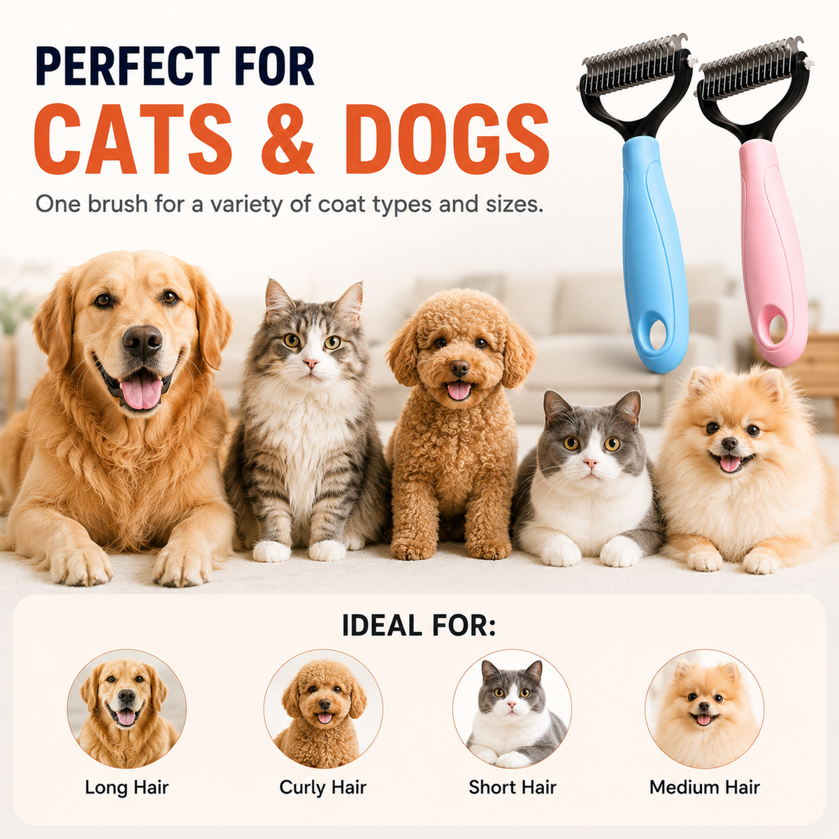 Ravunelo™ 2-in-1 Dematting & Deshedding Brush