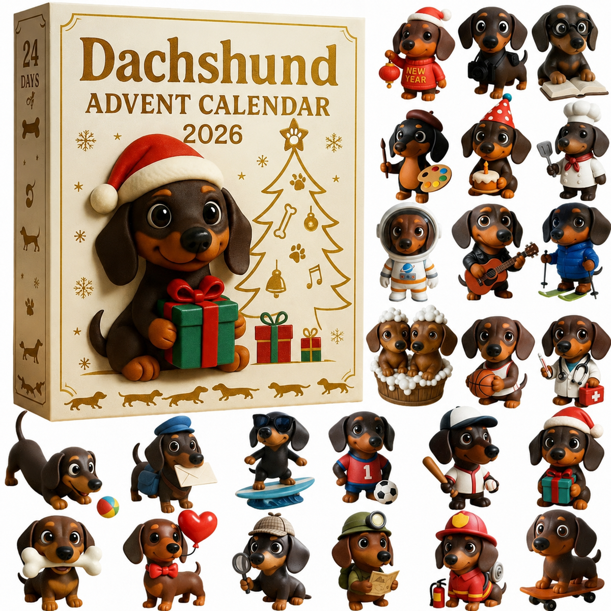 2026 Dachshund Advent Calendar — 24 Unique Ornaments. A New Pup Every Day. 🎄