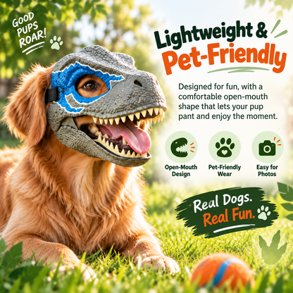 🦖 Turn Your Dog Into a Tiny Dinosaur – Funny Adjustable Pet Costume Mask
