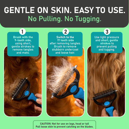 Ravunelo™ 2-in-1 Pet Dematting & Deshedding Brush