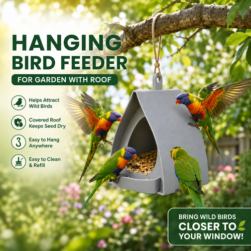 Ravunelo™ Hanging Garden Bird Feeder with Covered Roof