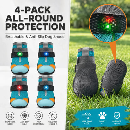 Ravunelo™ Breathable Mesh Dog Shoes with Luminous Soles