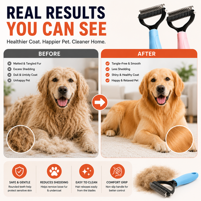 Ravunelo™ 2-in-1 Dematting & Deshedding Brush