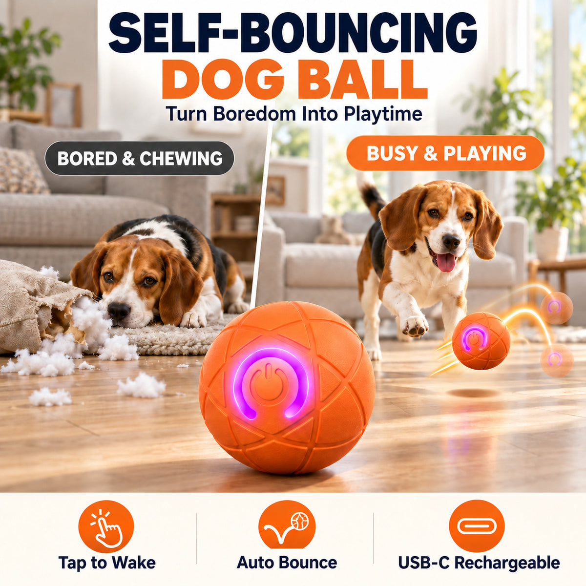 Ravunelo™ Auto-Bouncing Smart Pet Ball with Remote