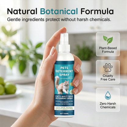 🌿🐱Herbal Pet Deterrent Spray – Stops scratching, safe for cats & kittens. Protect sofas & plants. 🌸✨