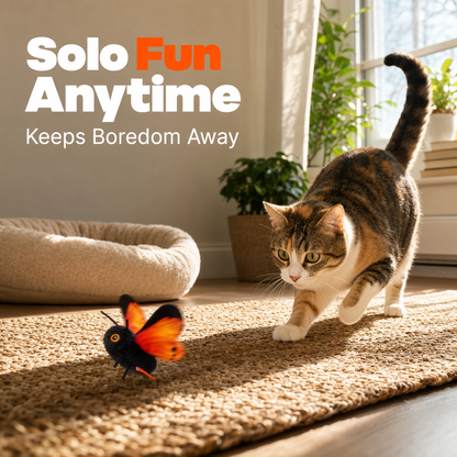 Ravunelo™ Smart Sensing Flapping Butterfly Cat Toy — Interactive & Type-C Rechargeable