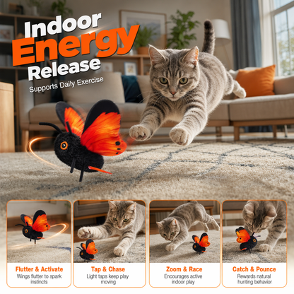 Ravunelo™ Smart Sensing Flapping Butterfly Cat Toy — Interactive & Type-C Rechargeable