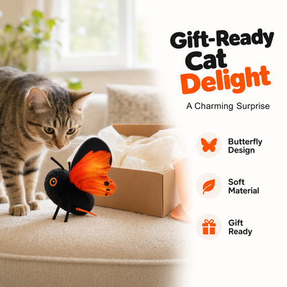 Ravunelo™ Smart Sensing Flapping Butterfly Cat Toy — Interactive & Type-C Rechargeable