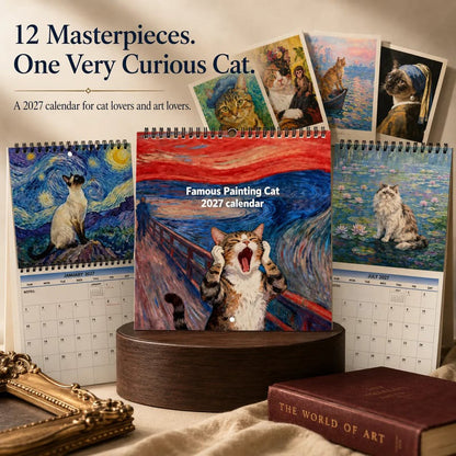 Ravunelo™ 2027 Funny Cat Art Calendar — 12 Months of Smiles (Offer)