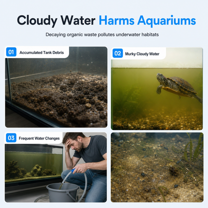 Ravunelo™ Turtle Tank Waste Collector – Catch Debris, Clean Up Faster