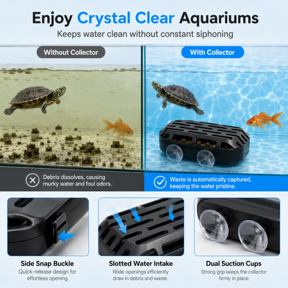 Ravunelo™ Turtle Tank Waste Collector – Catch Debris, Clean Up Faster