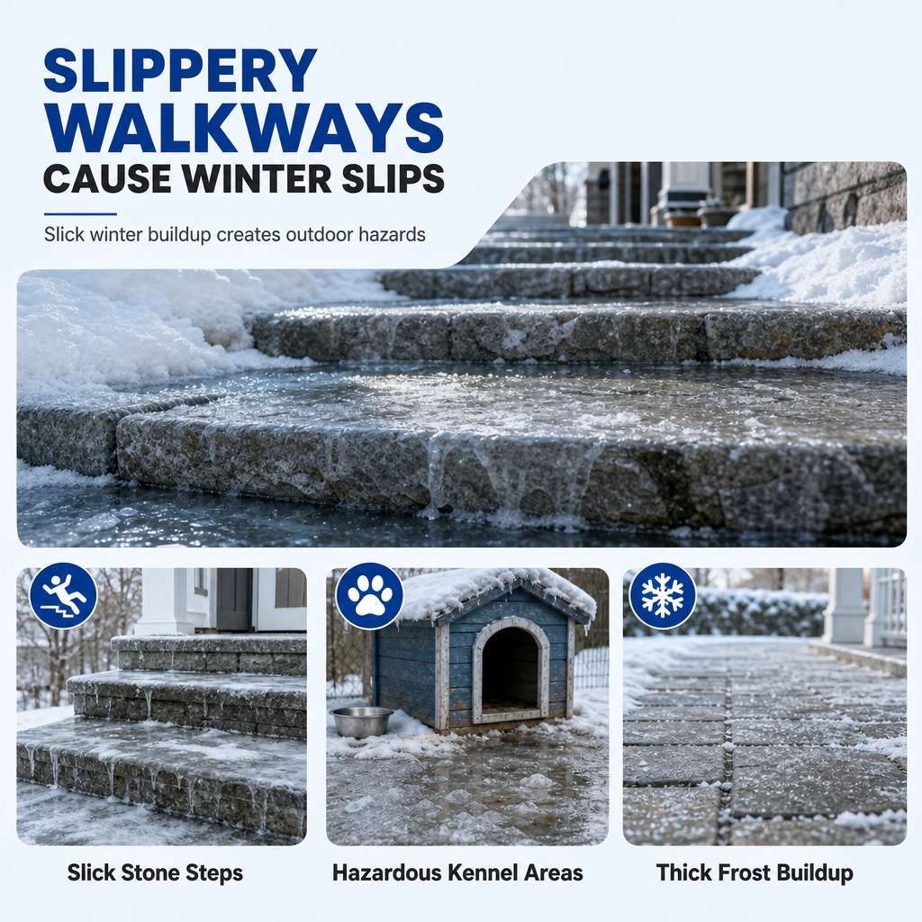 Instant Anti-Slip Ice & Frost Melter – 100% Paw-Safe Spray for Porch Steps & Decks
