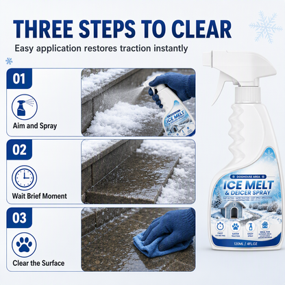 Instant Anti-Slip Ice & Frost Melter – 100% Paw-Safe Spray for Porch Steps & Decks